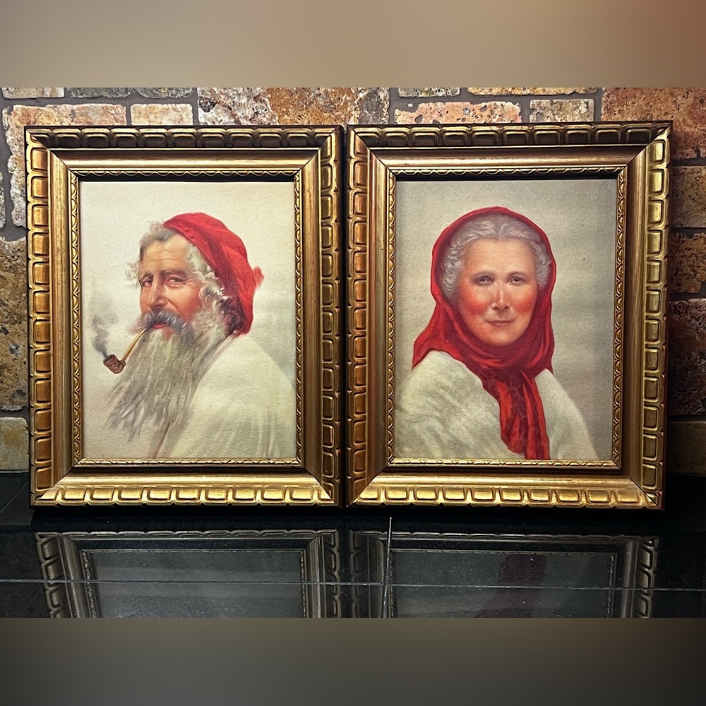 Sydney Bell The Contented Man and Old Woman of Capri Paintings - A Pair